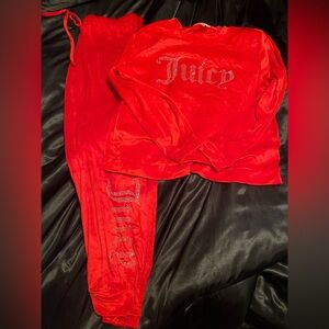 Juicy Couture red velvet lounge set XL